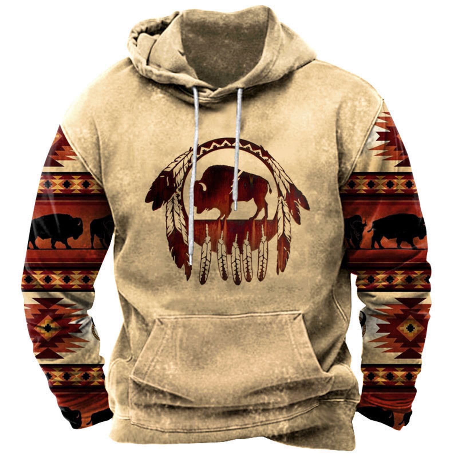 cllios Mens Gifts For Christmas Men's Western Aztec Sweatshirts, Ethnic