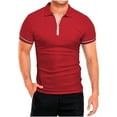 thumbnail image 1 of cllios Mens Golf Shirt Moisture Wicking Quick-dry Short Sleeve Casual Shirts for Men Slim Fitted Quarter Zip Collared Tennis Tshirts Summer Gym Workout Tops Sales Today Clearance, 1 of 5