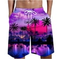 thumbnail image 1 of cllios Mens Hawaiian Beach Shorts, Palm Tree Tropical Drawstring Waist Swimming Shorts Casual Summer Quick Dry Shorts with Pockets, 1 of 4