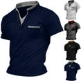 thumbnail image 1 of cllios Mens Henley Shirts Button Up Casual Notch V Neck T Shirts Slim Fit Short Sleeve Muscle Tees Classic Solid Color Work T-Shirts with Chest Pocket, 1 of 6