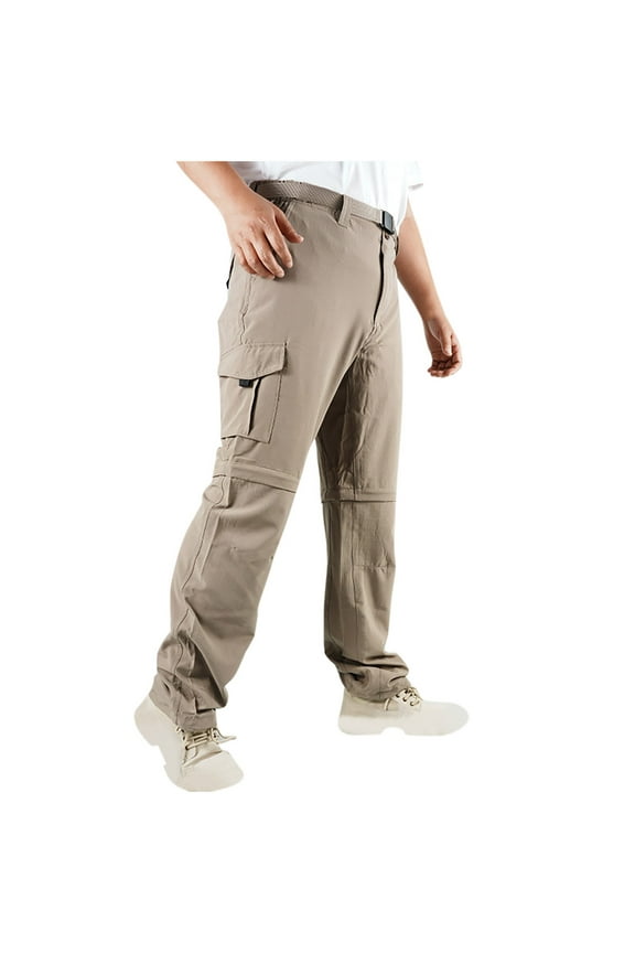 Mens Hiking Pants Convertible Zip Off Cargo Pants Lightweight Quick Dry Work Trousers with Multi Pockets Outdoor Camping Travel Pants
