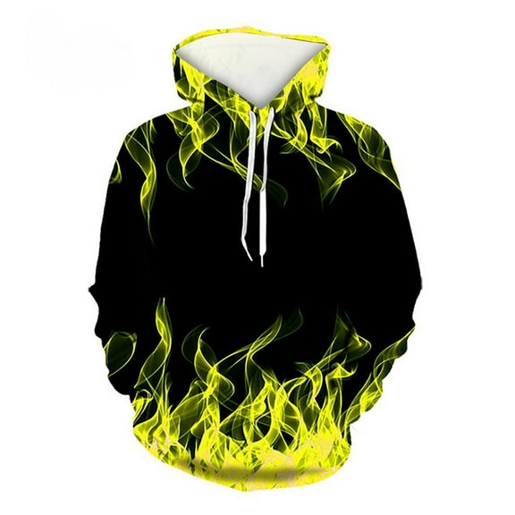 cllios Mens Hoodies 3D Flame Graphic Sweatshirts Top Long Sleeve Casual Shirt Comfy Novelty Pullover Sweatshirt