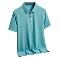 thumbnail image 1 of cllios Mens Ice Silk Tshirts Quick Dry Short Sleeve Golf Shirts Casual Button Up Collared T-Shirts Loose Fitting Tennis Tops Business Work Pullover of the Day, 1 of 2