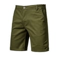 thumbnail image 1 of cllios Mens Khaki Shorts Slim Fit Straight Chino Short Pants Elastic Waisted Work Shorts with Button Zipper Summer Solid Loose Short, 1 of 3