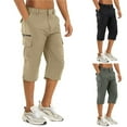 thumbnail image 1 of cllios Mens Long Shorts Below Knee Capri Hiking Casual Cargo Short Zippers Pockets Quick Dry Lightweight Water Resistant Hunting Fishing Shorts, 1 of 8