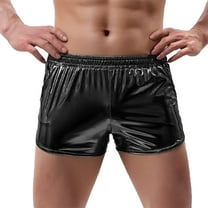 cllios Mens Metallic Shorts Shiny Sparkly Rave Outfit Elastic Waisted Hot Shorts with Pockets Active Quick Dry Shorts for Gym or Club Wear