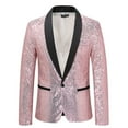 thumbnail image 1 of cllios Mens One Button Sequin Dress Suit Jacket Party Festival Tuxedo Sport Coat Shawl Lapel Slim Fit Prom Wedding Suit Blazers, 1 of 3