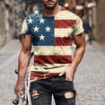 thumbnail image 1 of cllios Mens Patriotic Shirts 4th of July Distressed American Flag T Shirts Independence Day Red White and Blue Graphic Tee Short Sleeve Round Neck Muscle Tshirt Tops, 1 of 5
