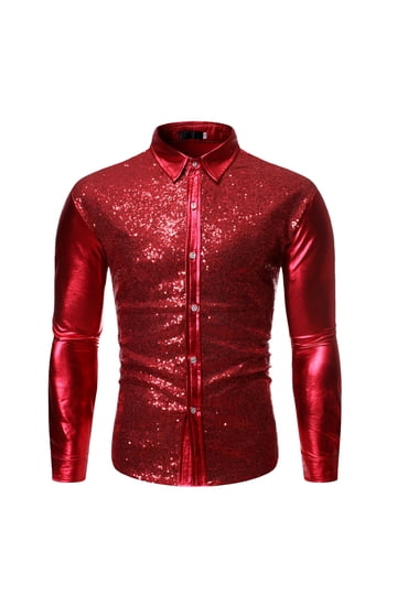 Mens Sequin Dress Shirt