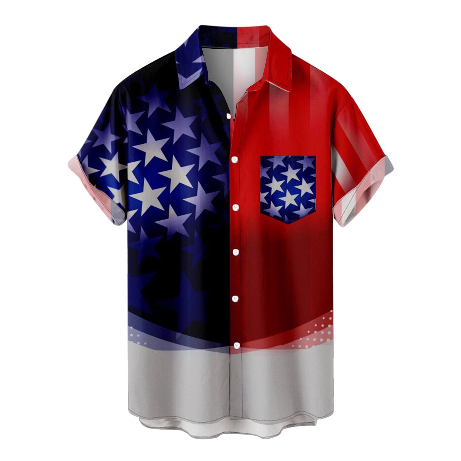 cllios Mens Shirt,4th of July Red White and Blue Graphic Tees Indenpence Day Patriotic Shirts