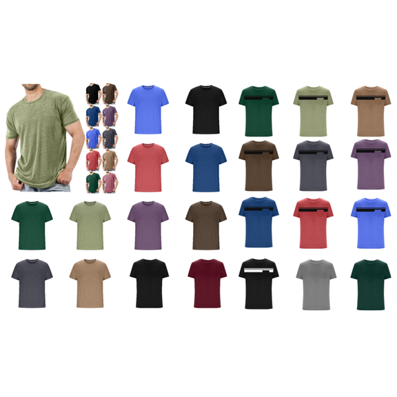 cllios Mens Shirts Short Sleeve with Pocket Classic Solid Color Basic Tees Lightweight Stretch Crewneck Workout T-Shirts Business Casual Tops for Men,Black XXXL
