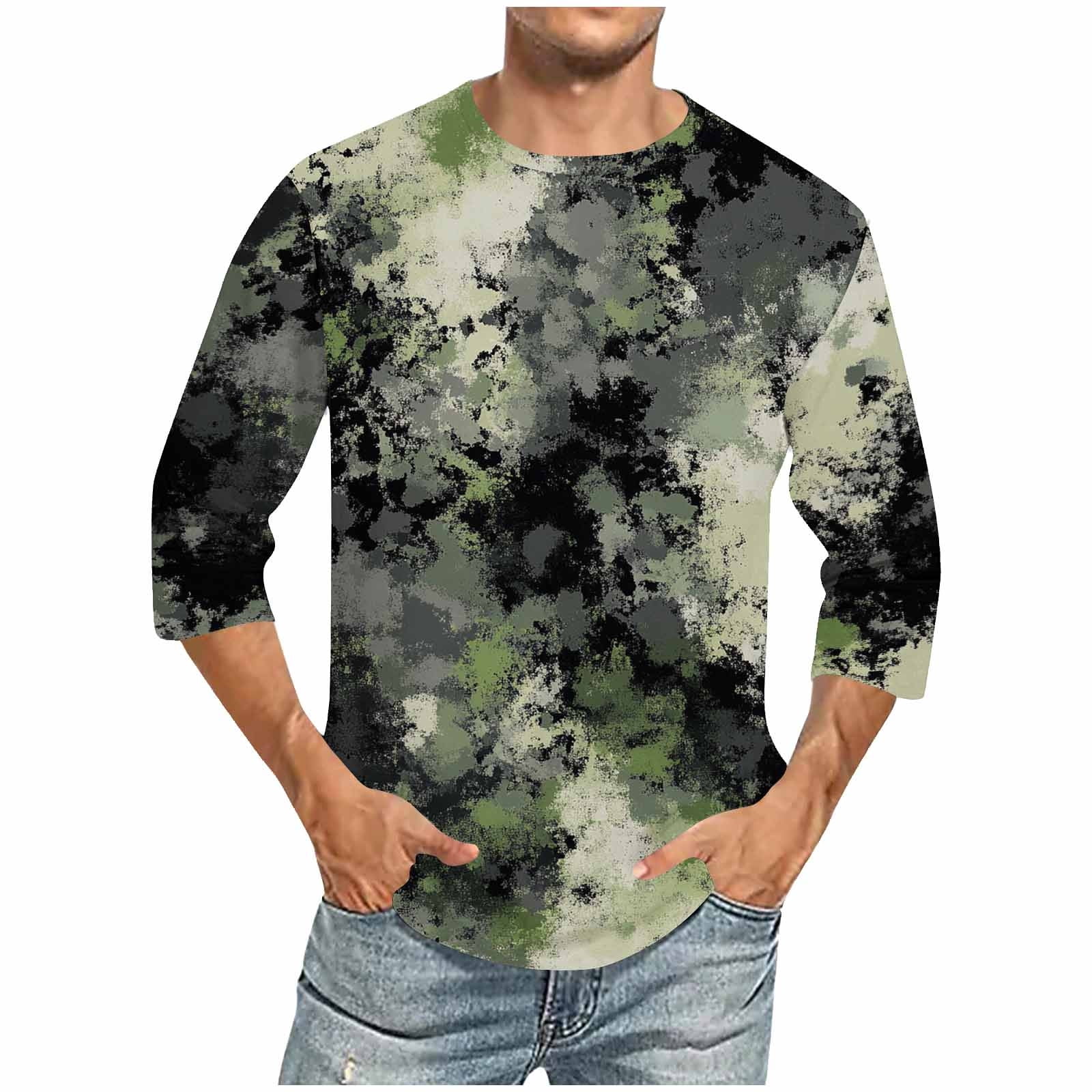 cllios Mens Shirts Tall，2025 Camo Workout Tshirts for Men Big and Tall