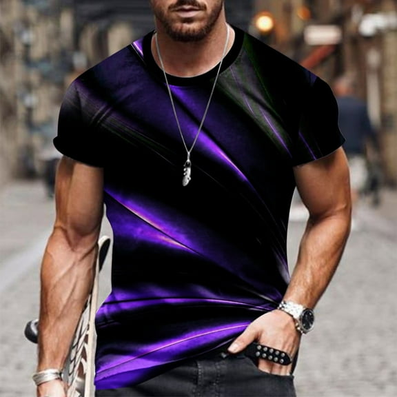 cllios Mens Short Sleeve Shirts 3D Optical Illusion Graphic Tee Big & Tall Casual Crew Neck Tops Novelty Designer T Shirts