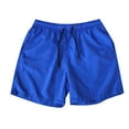 thumbnail image 1 of cllios Mens Shorts Summer Casual Drawstring Pocket Solid Color Five-Inch Beach Shorts, 1 of 4