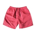 thumbnail image 1 of cllios Mens Shorts Summer Casual Drawstring Pocket Solid Color Five-Inch Beach Shorts, 1 of 3