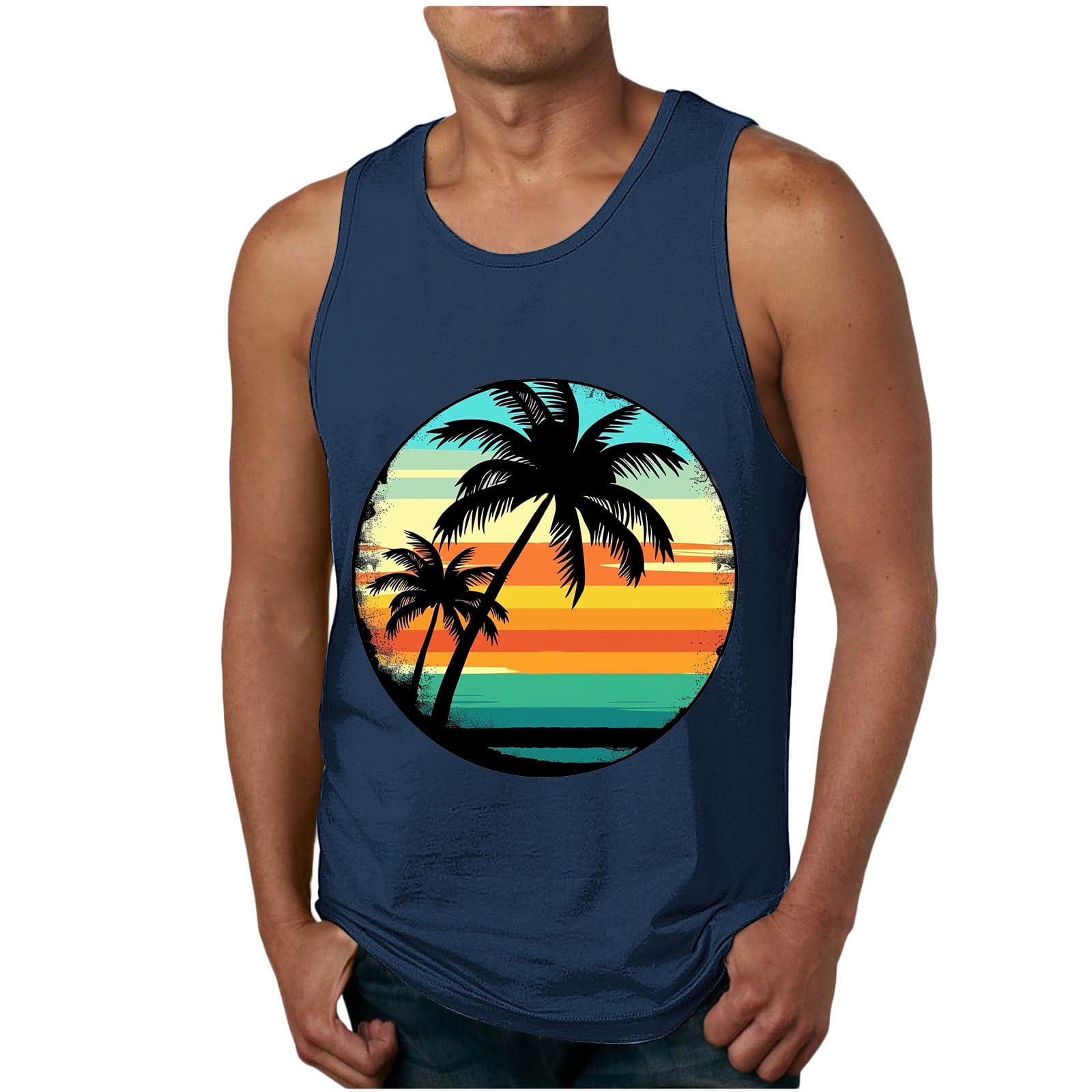 Men’s Coral Red Sleeveless Tank Top