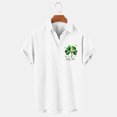 thumbnail image 1 of cllios Mens St.Patrick's Day Shirts 3D Printed Irish Shamrock Hawaiian Button Down Shirt Short Sleeve Bowling Tshirts Summer Holiday Beach Shirt Tops, 1 of 4