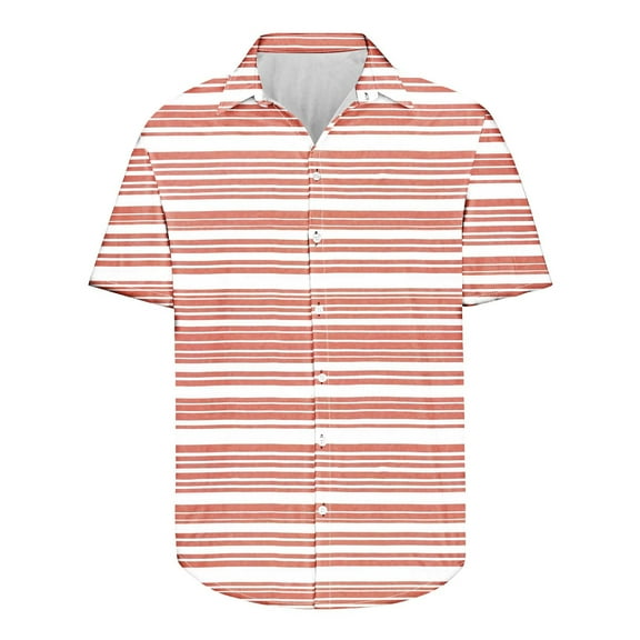 cllios Mens Striped Summer Shirts Casual Button Down Short Sleeve Beach Tshirts Stylish Untucked Hawaiian Shirts Big and Tall
