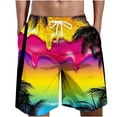 thumbnail image 1 of cllios Mens Summer Hawaiian Shorts Fashion Graphic Beach Shorts Palm Trees Surfing Shorts Lightweight Breathable Comfort Sporting Shorts Quick Dry Board Shorts Swim Trunks Yellow M, 1 of 4
