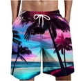 thumbnail image 1 of cllios Mens Summer Hawaiian Shorts Fashion Graphic Beach Shorts Palm Trees Surfing Shorts Lightweight Breathable Comfort Sporting Shorts, 1 of 4