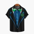 thumbnail image 1 of cllios Mens Summer Shirts Mens Short Sleeve Button Down Shirts St Patricks Day Vintage Shirt Tops 3D Digital Printed Lapel Shirts, 1 of 5