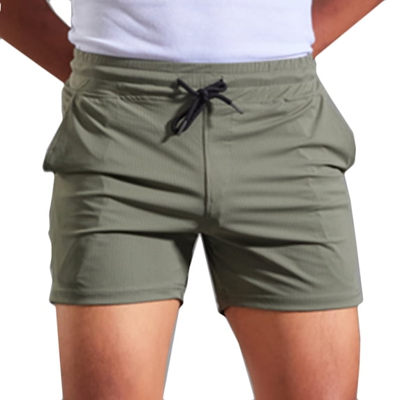 cllios Mens Sweat Shorts, 5 Inch Quick Dry Athletic Gym Shorts Classic Solid Bodybuilding Short Pants Slim Fit Elastic Waist Drawstring Sports Shorts