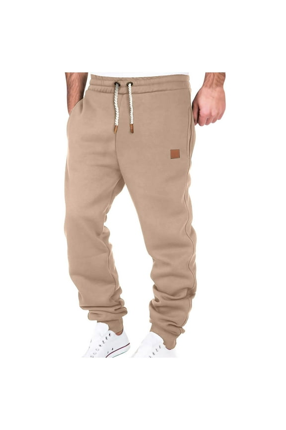 Mens Sweatpants with Pockets Baggy Fleece Joggers Casual Drawdtring Sweatpant Straight Elastic Waisted Pants Men's Workout Gym Athletic Running Pants