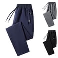 thumbnail image 1 of cllios Mens Sweatpants with Zipper Pockets Loose Fit Elastic Drawstring Waist Straight Leg Pants Solid Color Casual Athletic Trousers Black XL, 1 of 6