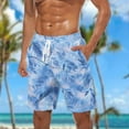 thumbnail image 1 of cllios Mens Swim Trunks 9 Inch Stretch Swimming Shorts Quick Dry Board Shorts without Liner Lightweight Elastic Waisted Drawstring Beach Shorts Summer Hawaiian Shorts for Men, 1 of 5