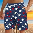 thumbnail image 1 of cllios Mens Swim Trunks American Flag Swimming Shorts 4th of July Quick Dry Board Shorts Independence Day Patriotic Bathing Suits Drawstring Beach Shorts with Pockets, 1 of 4