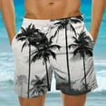 thumbnail image 1 of cllios Mens Swim Trunks Big and Tall Quick Dry Board Shorts Elastic Waisted Drawstring Workout Shorts with Pockets Tropical Palm Tree Graphic Hawaiian Beach Shrots, 1 of 5