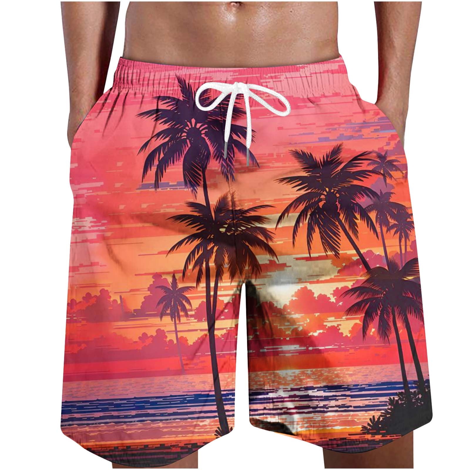 cllios Mens Swim Trunks Casual Beach Shorts Quick Dry Summer ...