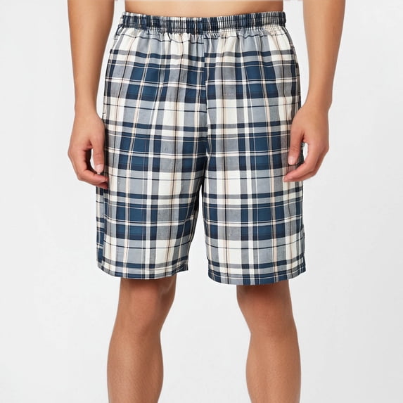cllios Mens Swim Trunks No Liner Plaid Printed Beach Swimming Trunks 5 Inch Quick Dry Swimming Trunks Big and Tall Swim Shorts with Pockets