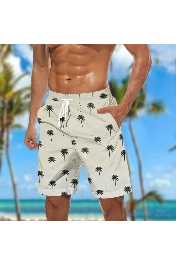 Mens Swimming Shorts Long,Men's Swim Trunks 9 Inch Quick Dry Bathing Suit Tropical Hawaiian Beach Shorts Swimming Boardshorts with Pockets