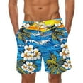 thumbnail image 1 of cllios Mens Tropical Shorts Big and Tall Quick Dry Swim Trunks 9 Inch Hawaiian Beach Shorts with Pockets Comfy Drawstring Elastic Waisted Board Shorts, 1 of 4