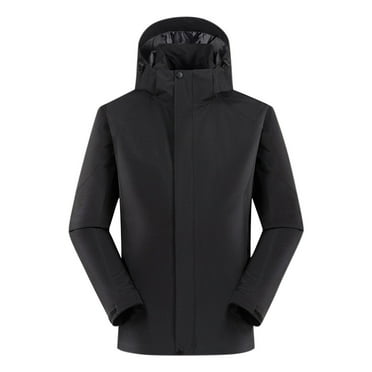 cllios Mens Waterproof Rain Jacket Trendy Color Block Lightweight Windbreak Jacket Hooded Outdoor Coats with Zipper Pockets Shell Jacket for Hunting Hiking