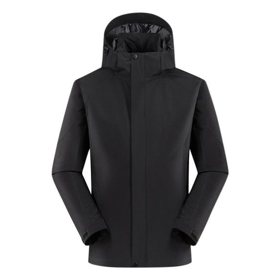 cllios Mens Waterproof Rain Jacket Trendy Color Block Lightweight Windbreak Jacket Hooded Outdoor Coats with Zipper Pockets Shell Jacket for Hunting Hiking