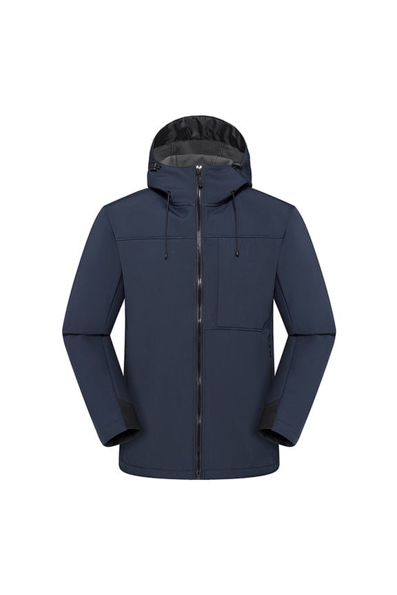 Mens Winter Puffer Jackets Warm Zip Up Hooded Windbreaker Big and Tall Winter Ski Jackets Thermal Outdoor Hiking Puffer Coat with Pockets