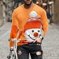 cllios Merry Christmas Long Sleeve Shirts for Men 2024 Funny Snowman