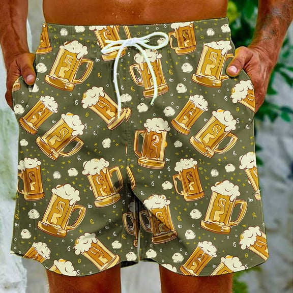 cllios Oktoberfest Swim Trunks for Men Big and Tall 5 Inch Drawstring Board Shorts Quick Dry Stretch Waisted Surfing Shorts Bathing Suits Swimwear