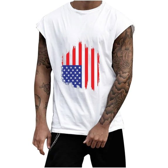 cllios Patriotic Tank Top Men Independence Day Sleeveless Shirts 4th of July American Flag Graphic Tees Summer Holiday Gifts for Memorial Day