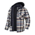 thumbnail image 1 of cllios Plaid Flannel Shirt Jacket for Men Big and Tall Quilted Lined Hooded Jackets Zip Up Hoodies Long Sleeve Cotton Warm Coat with Pocket Winter Thick Thermal Outerwear, 1 of 5
