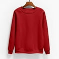 thumbnail image 1 of cllios Plus Size Tops for Women Basic Long Sleeve Round Neck Sweatshirts Solid Color Pullover Classic Tops Fall Winter Clothes, 1 of 5