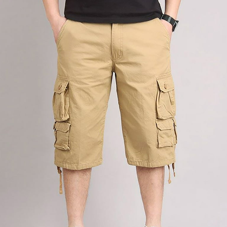cllios Prime Clearance Cargo Capri Pants for Men Relaxed Fit Multi