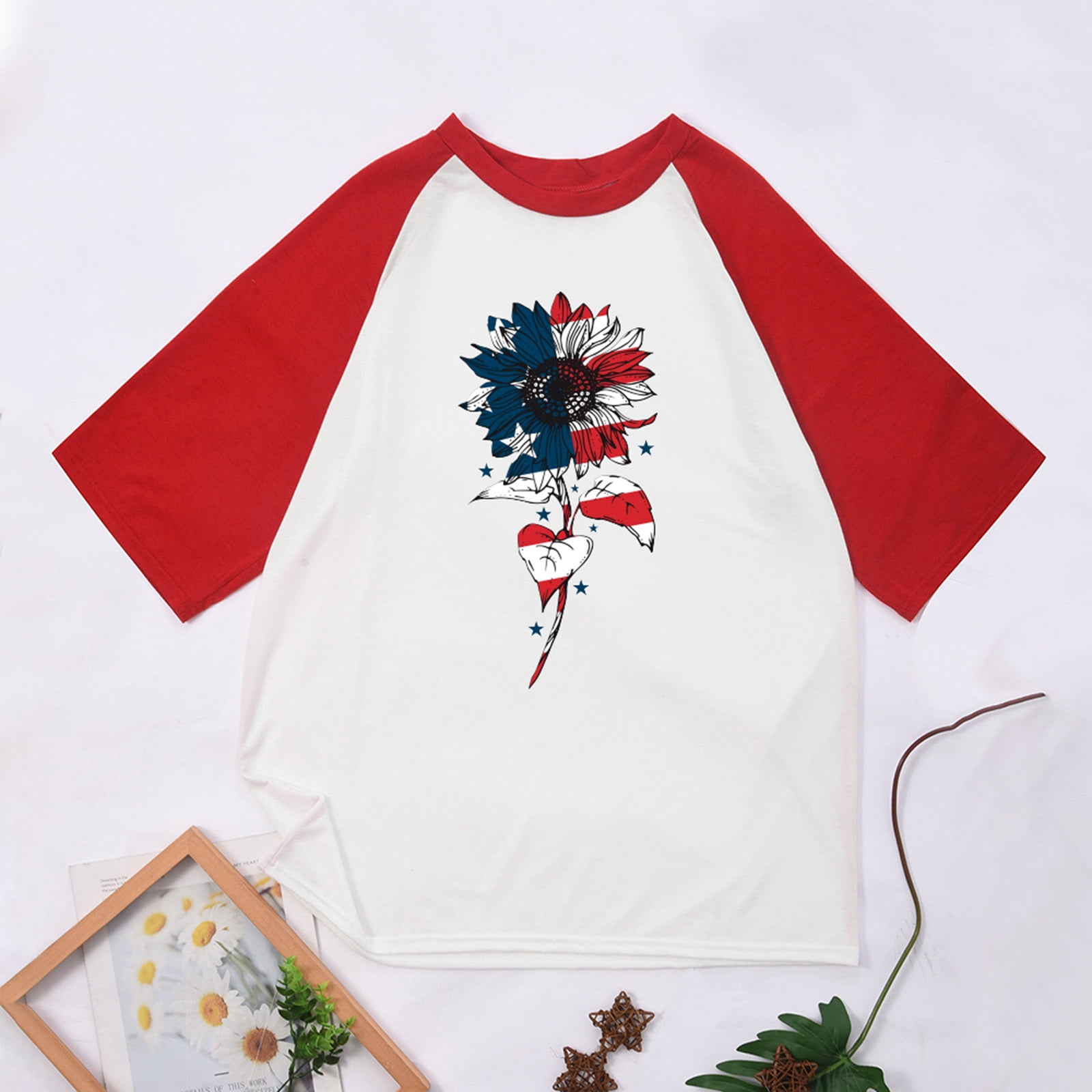 cllios Prime Deals 4th of July Shirts for Men Patriotic Red White and Blue Graphic Tees Classic