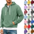thumbnail image 1 of cllios Quarter Zip Hoodie Men Waffle Knit Pullover Long Sleeve Solid Color Casual Loose Fit Sweatshirt Hooded Tops with Pockets Orange S-XXXL, 1 of 1