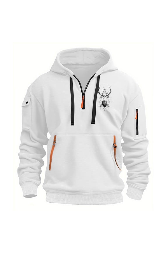 Quarter Zip Pullover Men Long Sleeve Workout Hoodie Vintage Tactical Jacket Winter Camo Sweater Coats Mens Tactical Hoodies Pullover