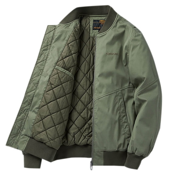 cllios Quilted Jackets for Men Insulated Bomber Jacket Fall Winter Zip Up Windproof Flight Jackets Outdoor Warm Coats