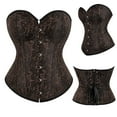 thumbnail image 1 of cllios Renaissance Corset Tops for Women Waist Cincher Vintage Floral Court Bustier Corset Eyelet Lace Up Boned Shapewear Bodice, 1 of 7