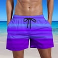 thumbnail image 1 of cllios Shorts for Men 2024 Trendy Novelty Gradient Print Short Big and Tall Summer Thin Fast-Drying Beach Trousers Casual Elastic Waist Drawstring Bolleyball Short Pants with Pockets Purple L, 1 of 5